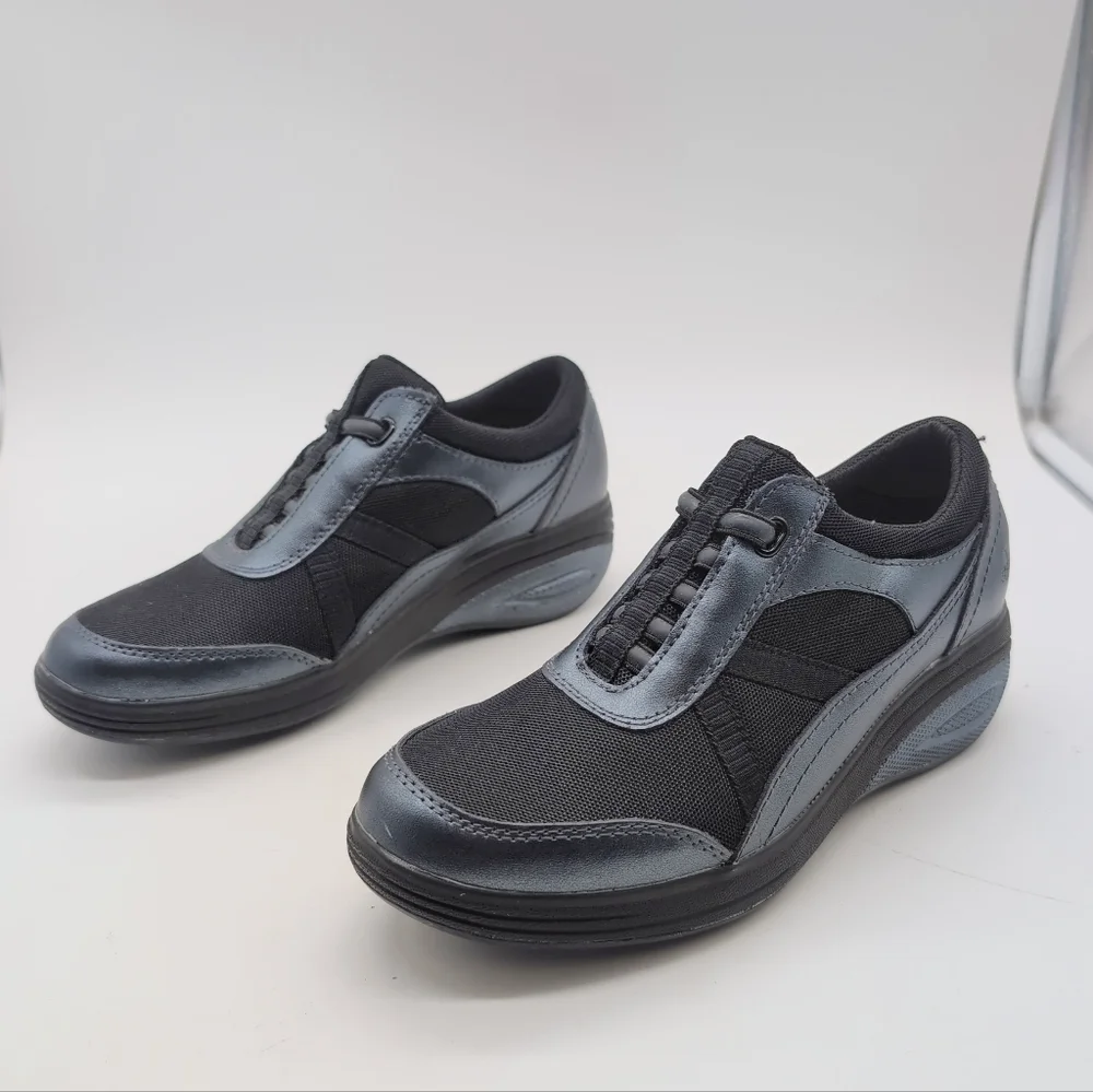Keds Grasshoppers Get Fit Sz 7 Women's Sneakers Black Blue Leather